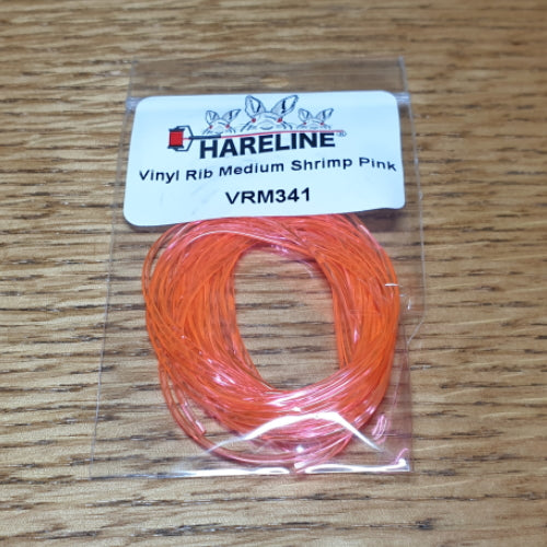 Hareline Vinyl Rib Medium Shrimp Pink AVAILABLE AT TROUTLORE FLY TYING STORE AUSTRALIA