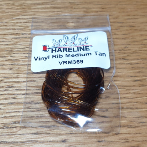 Hareline Vinyl Rib Medium Tan AVAILABLE AT TROUTLORE FLY TYING STORE AUSTRALIA