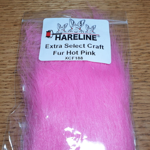 Hareline Extra Select Craft Fur Hot Pink AVAILABLE AT TROUTLORE FLY TYING STORE AUSTRALIA