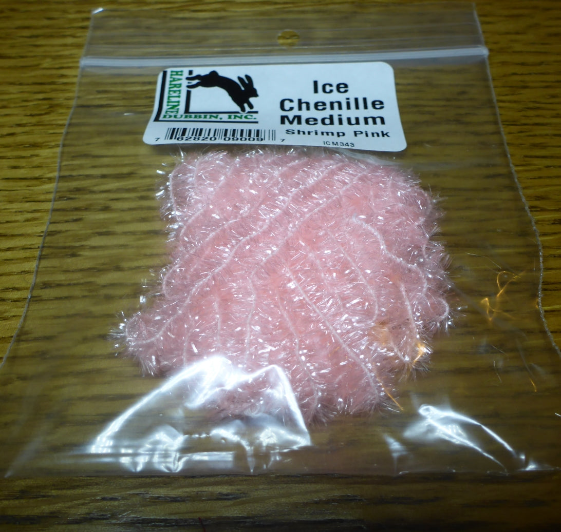 Ice Chenille - Shrimp Pink AVAILABLE AT TROUTLORE FLY TYING STORE AUSTRALIA