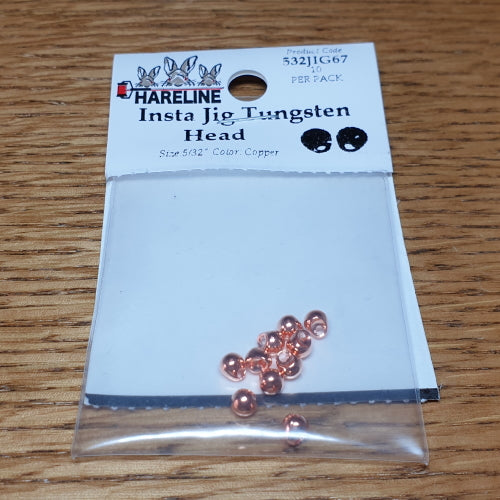 Hareline Tungsten Insta Jig Head Beads Copper – 10 Pcs