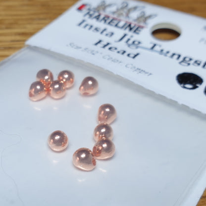 Hareline Tungsten Insta Jig Head Beads
Copper – 10 Pcs AVAILABLE AT TROUTLORE FLY TYING STORE AUSTRALIA