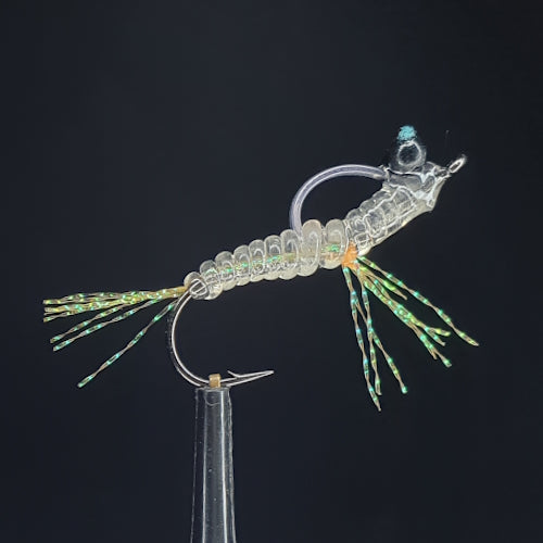 Griffo’s Celluloid Shrimp AVAILABLE AT TROUTLORE FLY TYING STORE AUSTRALIA