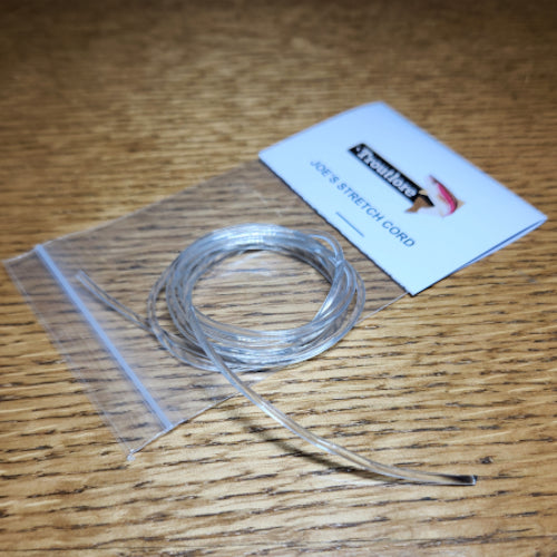 Joe’s Stretch Cord – Clear 2mm AVAILABLE AT TROUTLORE FLY TYING STORE AUSTRALIA