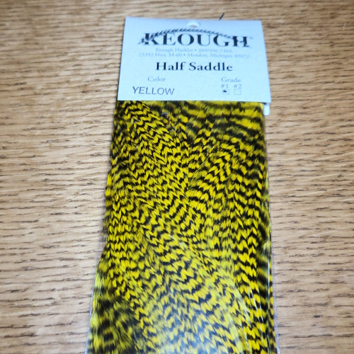 Keough Half Saddle Number #1 Grade – Grizzly Yellow AVAILABLE AT TROUTLORE FLY TYING STORE AUSTRALIA