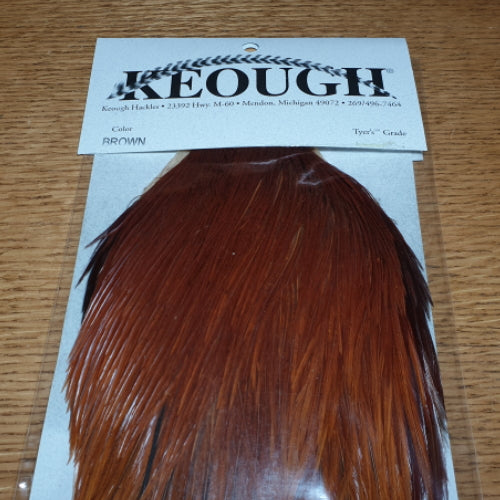 Keough Tyers Grade Cape – Brown AVAILABLE AT TROUTLORE FLY TYING STORE AUSTRALIA