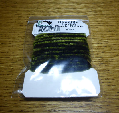 Hareline Large Chenille - Dark Olive AVAILABLE AT TROUTLORE FLY TYING STORE AUSTRALIA