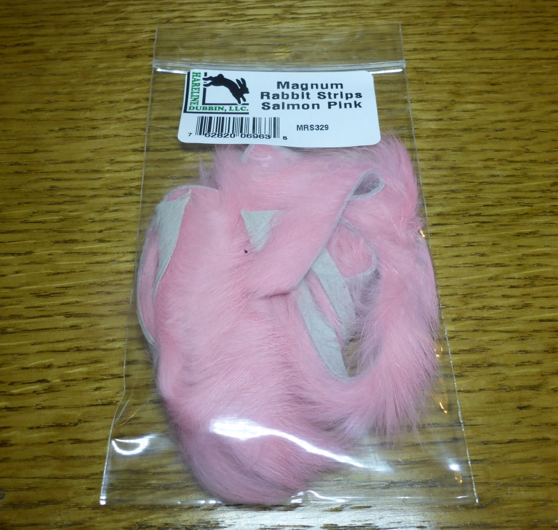 Hareline Magnum Rabbit Strips Salmon Pink AVAILABLE AT TROUTLORE FLY TYING STORE AUSTRALIA