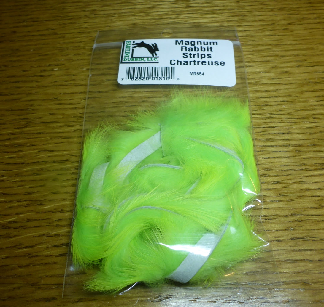 Hareline Magnum Rabbit Strips Chartreuse AVAILABLE AT TROUTLORE FLY TYING STORE AUSTRALIA