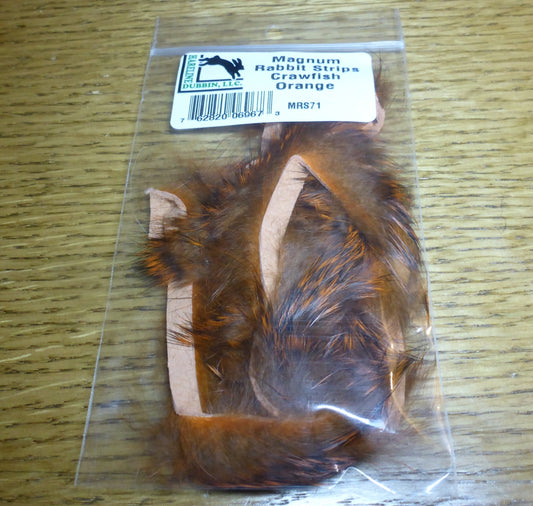 Hareline Magnum Rabbit Strips Crawfish Orange AVAILABLE AT TROUTLORE FLY TYING STORE AUSTRALIA