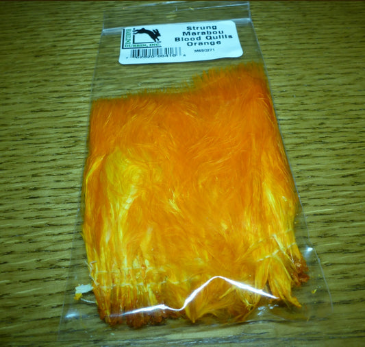 Hareline Marabou Blood Quills Orange AVAILABLE AT TROUTLORE FLY TYING STORE AUSTRALIA