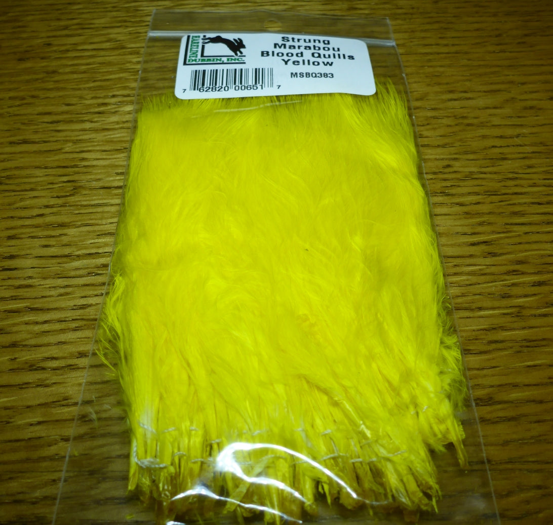 Hareline Marabou Blood Quills Yellow AVAILABLE AT TROUTLORE FLY TYING STORE AUSTRALIA