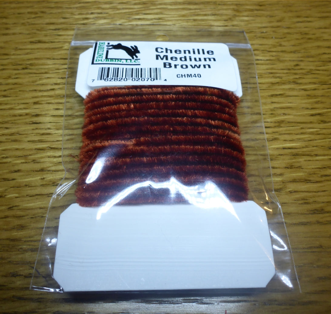 Hareline Medium Chenille - Brown AVAILABLE AT TROUTLORE FLY TYING STORE AUSTRALIA