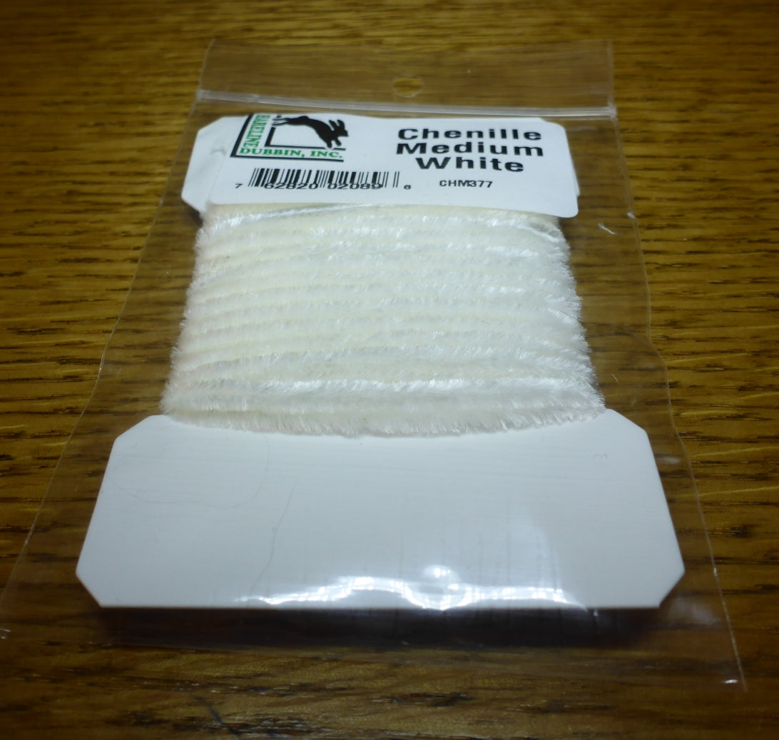 Hareline Medium Chenille - White AVAILABLE AT TROUTLORE FLY TYING STORE AUSTRALIA