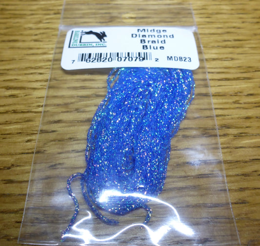 Midge Diamond Braid Blue AVAILABLE AT TROUTLORE FLY TYING STORE AUSTRALIA