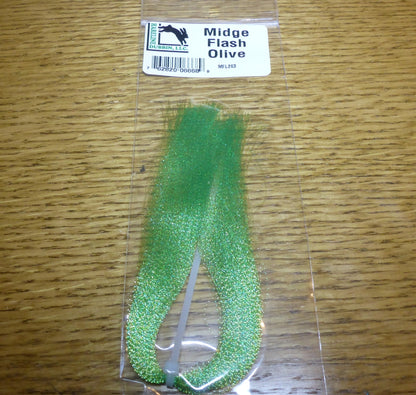 Hareline Midge Flash Olive AVAILABLE AT TROUTLORE FLY TYING STORE AUSTRALIA