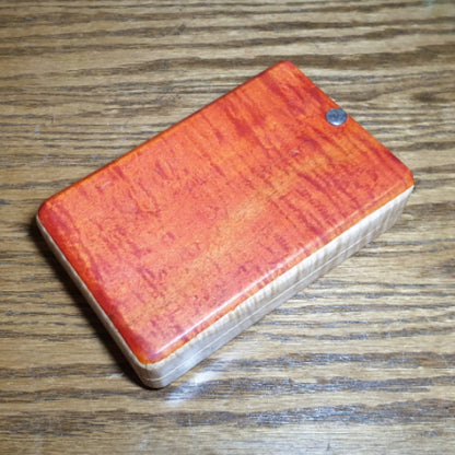 Out of the Riffle Woodworks Orange Stained Maple Fly Box