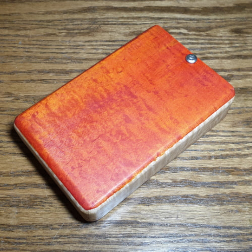 Out of the Riffle Woodworks Orange Stained Maple Fly Box