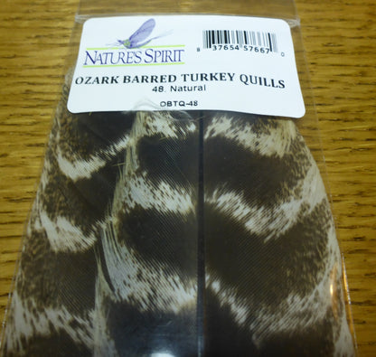 Nature’s Spirit Ozark Barred Turkey Quills Natural AVAILABLE AT TROUTLORE FLY TYING STORE AUSTRALIA