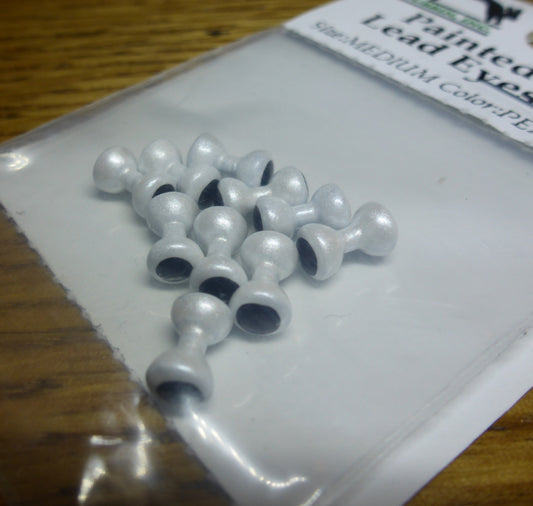 Hareline Painted Lead Eyes Pearl White – 10 Pcs AVAILABLE AT TROUTLORE FLY TYING STORE AUSTRALIA