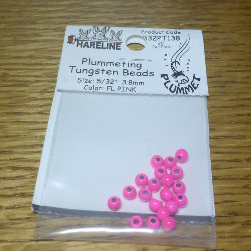 Hareline Plummeting Tungsten Beads Fl Pink – 20 Pcs