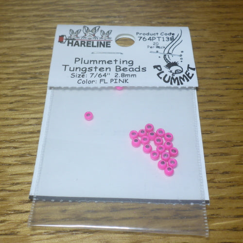 Hareline Plummeting Tungsten Beads Fl Pink – 20 Pcs