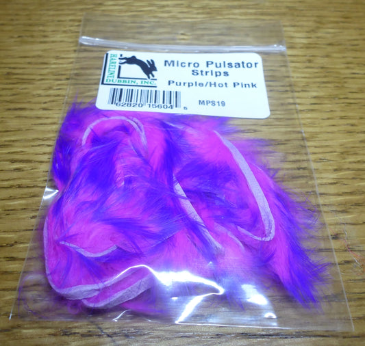 Hareline Micro Pulsator Strips Purple over Hot Pink AVAILABLE AT TROUTLORE FLY TYING STORE AUSTRALIA