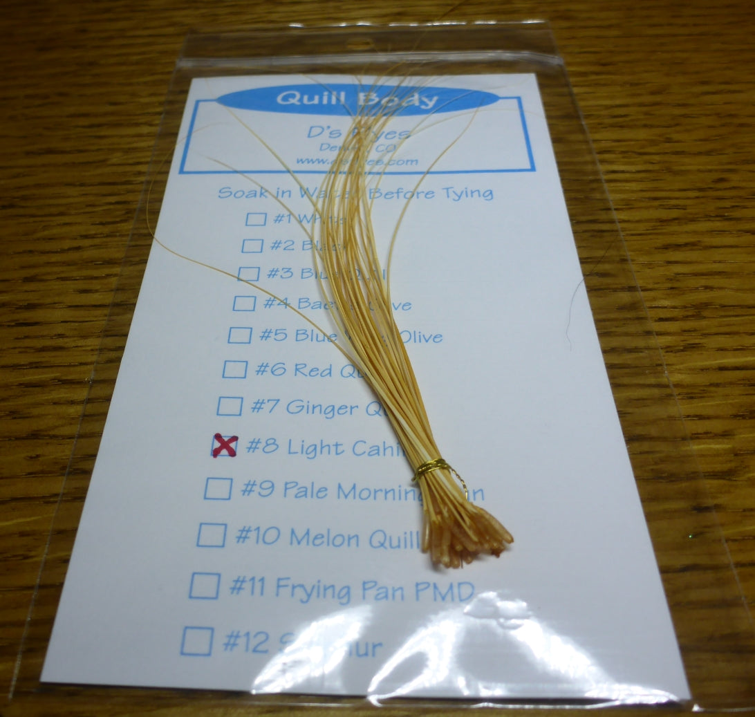 Quill Body Stripped Quils - Light Cahill AVAILABLE AT TROUTLORE FLY TYING STORE AUSTRALIA