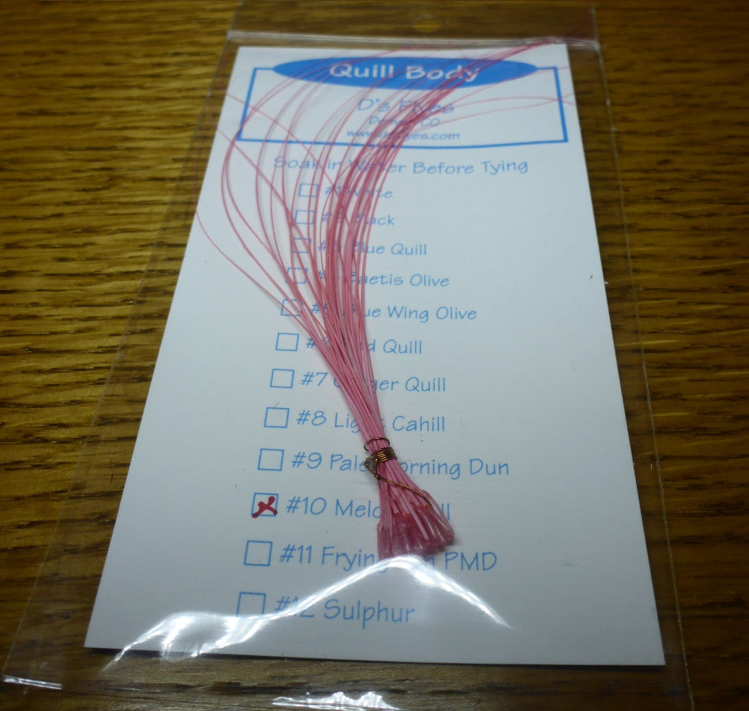 Quill Body Stripped Quills - Melon Quill AVAILABLE AT TROUTLORE FLY TYING STORE AUSTRALIA