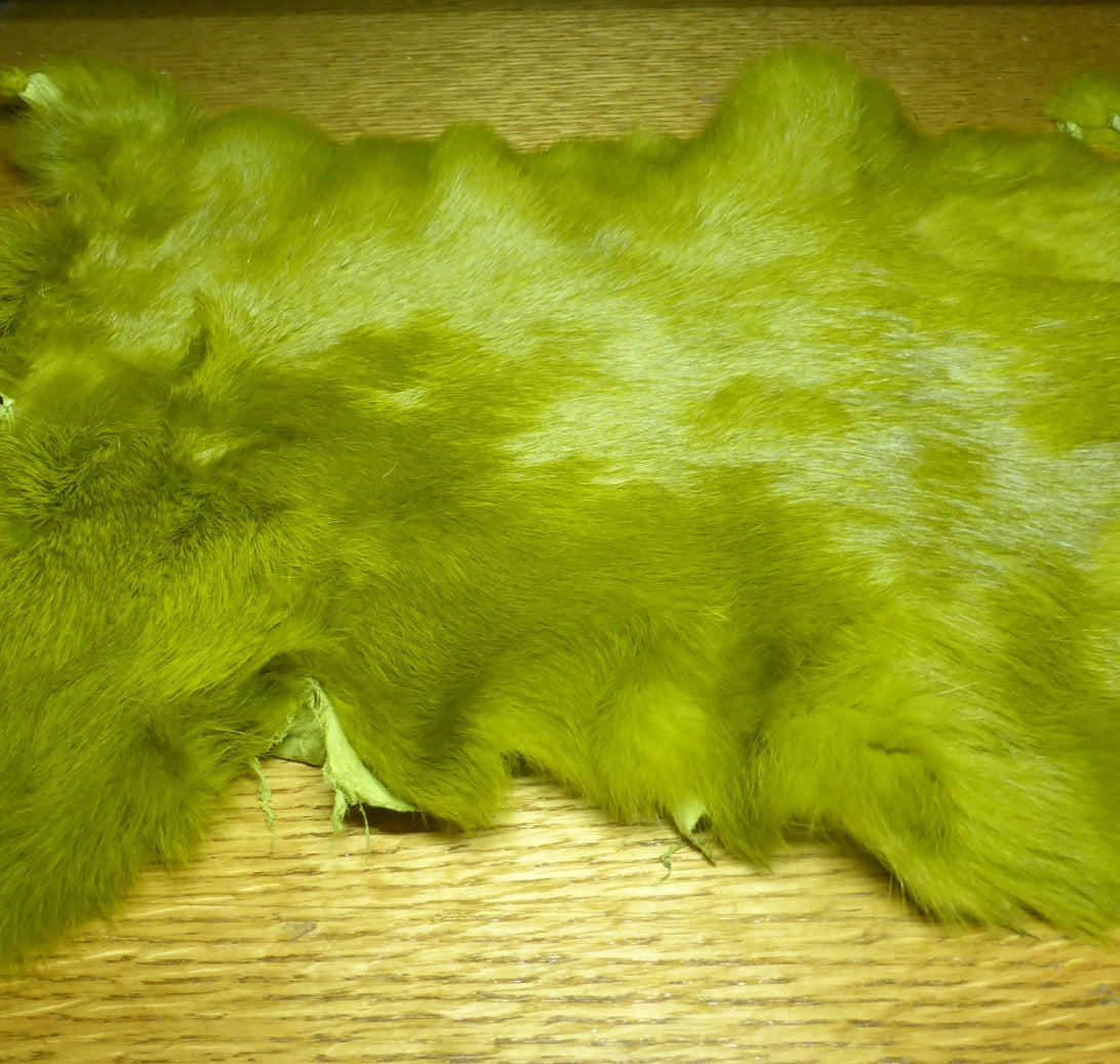 Hareline Complete Rabbit Hide Olive AVAILABLE AT TROUTLORE FLY TYING STORE AUSTRALIA