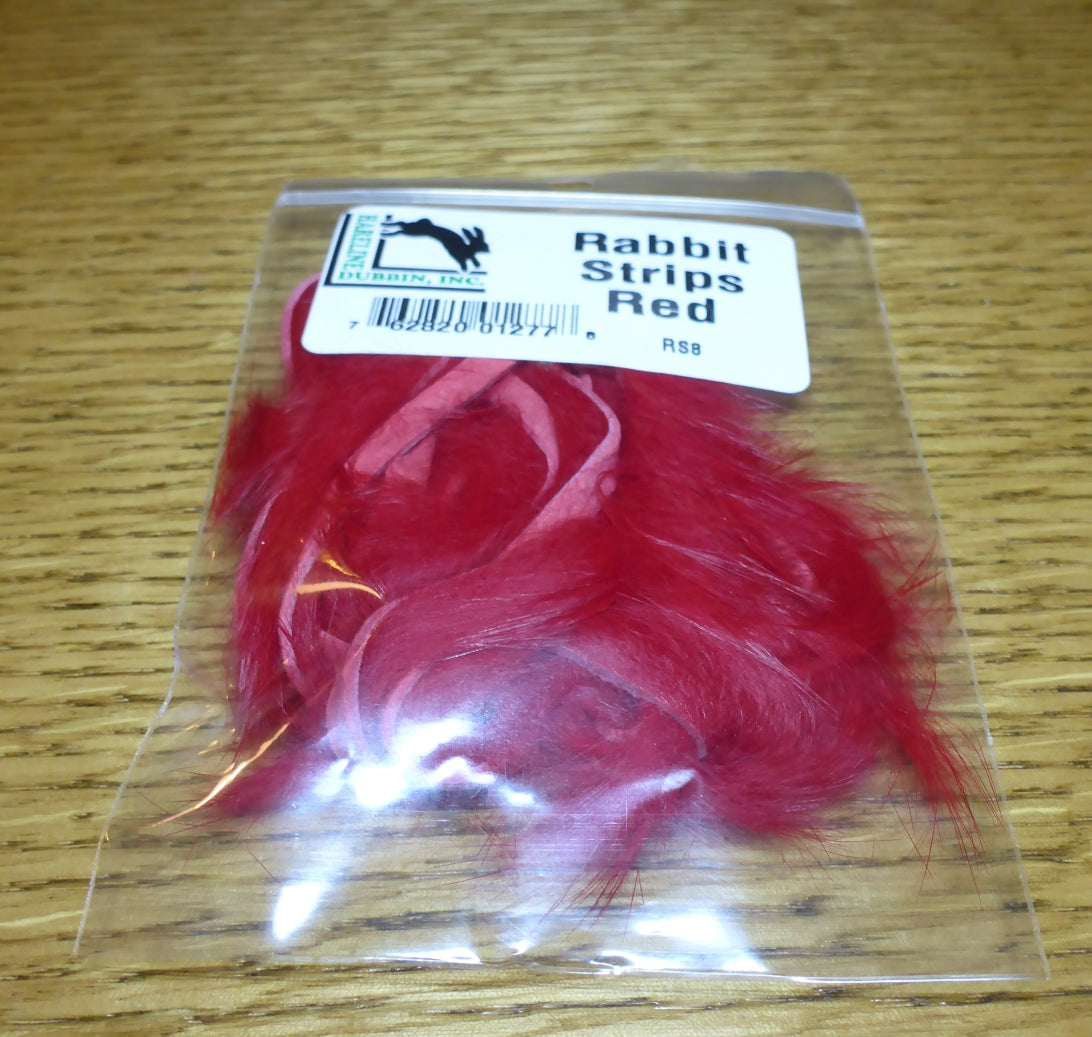 Hareline Rabbit Strips Red AVAILABLE AT TROUTLORE FLY TYING STORE AUSTRALIA