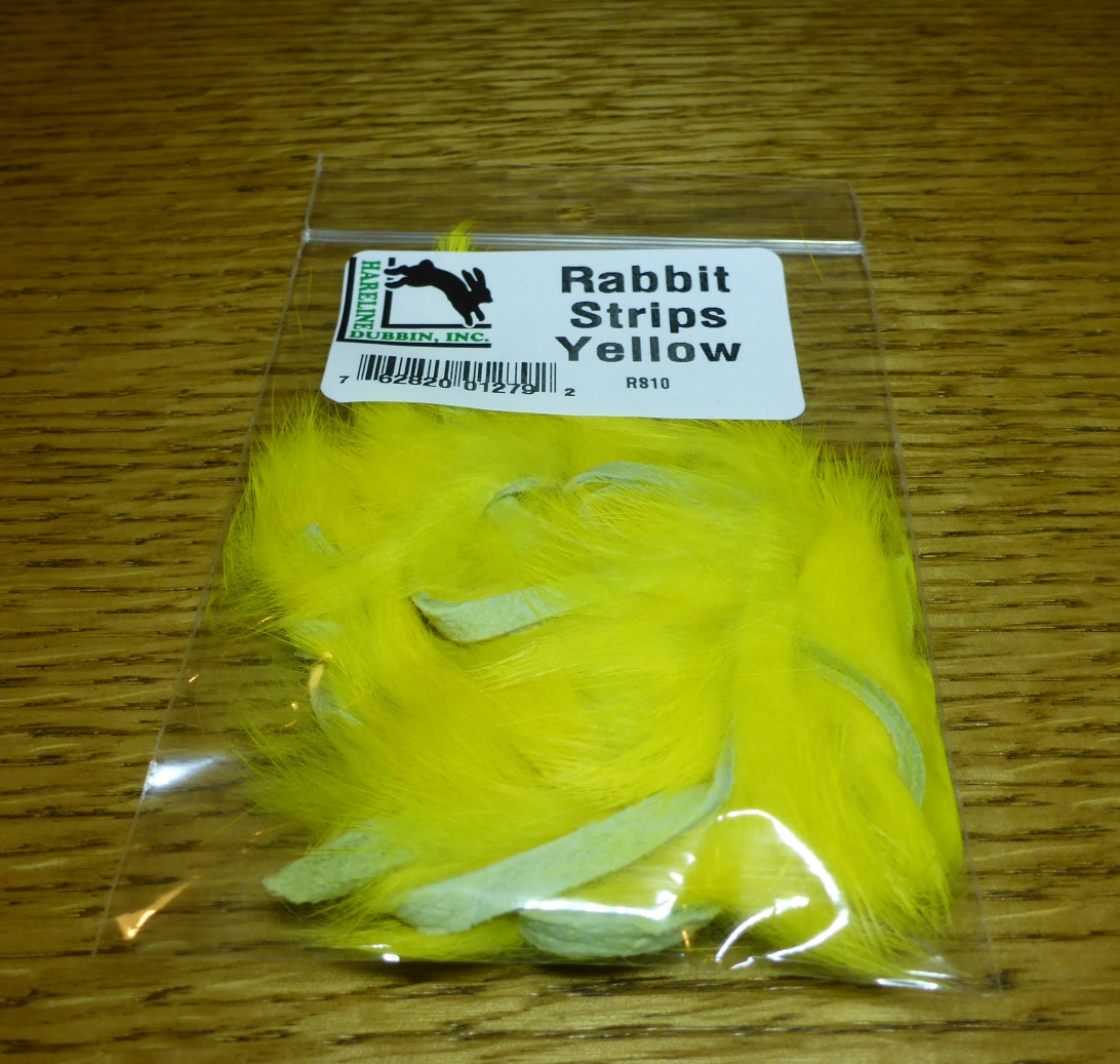 Hareline Rabbit Strips Yellow AVAILABLE AT TROUTLORE FLY TYING STORE AUSTRALIA