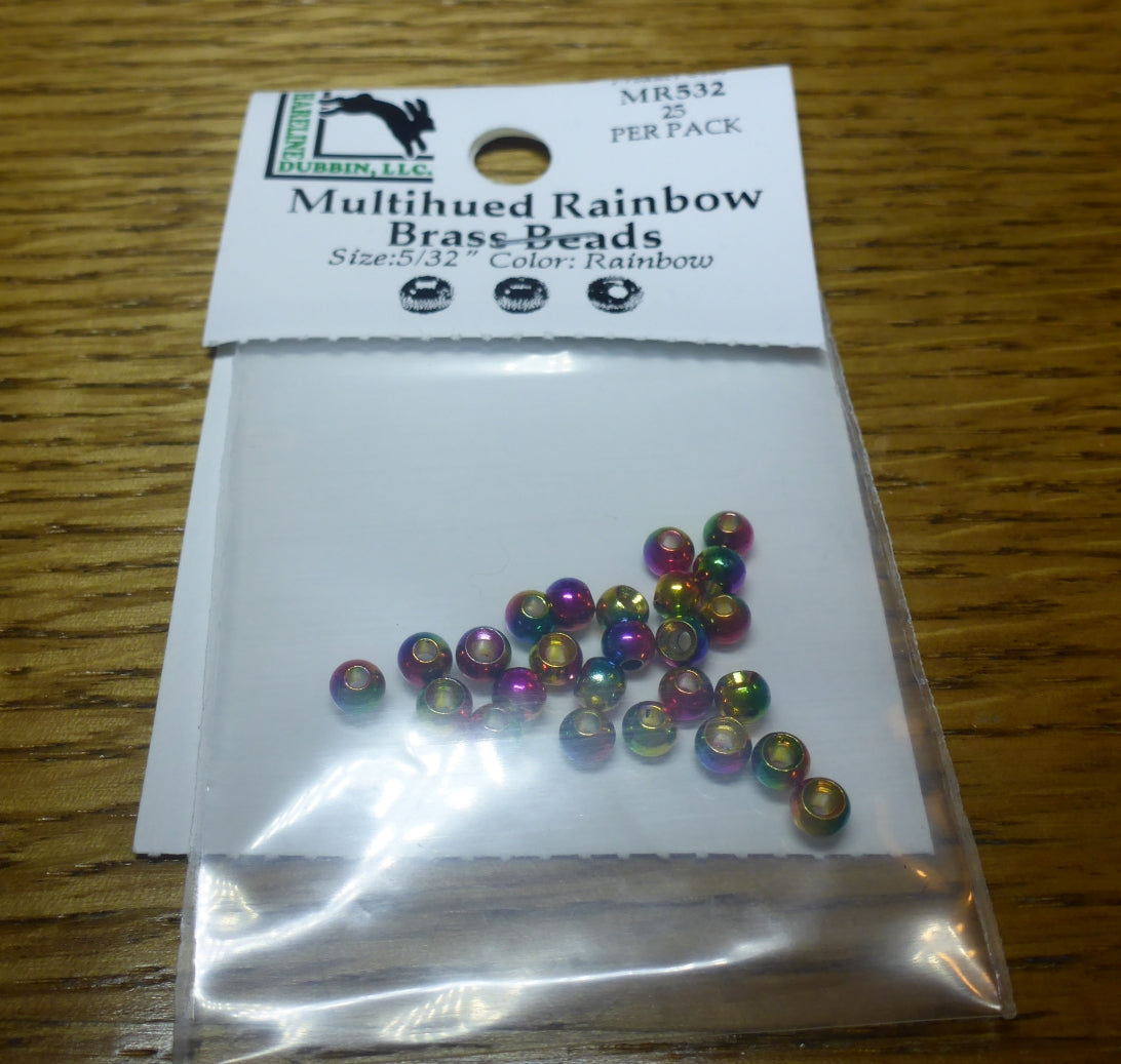 Multihued Rainbow Brass Beads – 25 Pcs