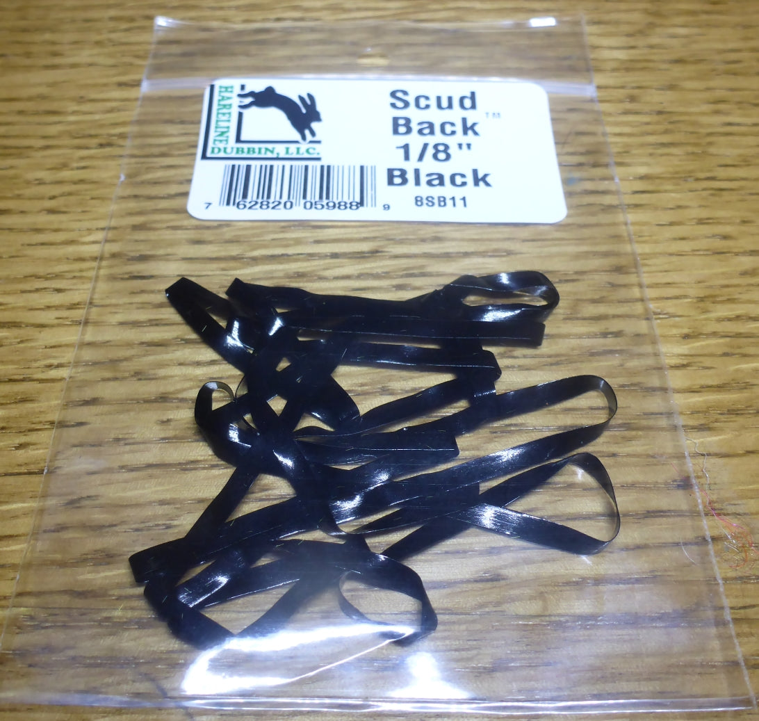 Hareline Scud Back Black AVAILABLE AT TROUTLORE FLY TYING STORE AUSTRALIA