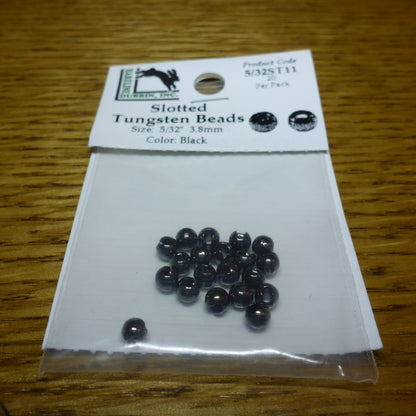 Hareline Slotted Tungsten Beads Black – 20 Pcs AVAILABLE AT TROUTLORE FLY TYING STORE AUSTRALIA