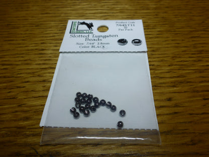 Hareline Slotted Tungsten Beads Black – 20 Pcs