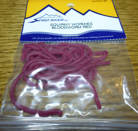 Squirmy Wormies Bloodworm Red AVAILABLE AT TROUTLORE FLY TYING STORE AUSTRALIA