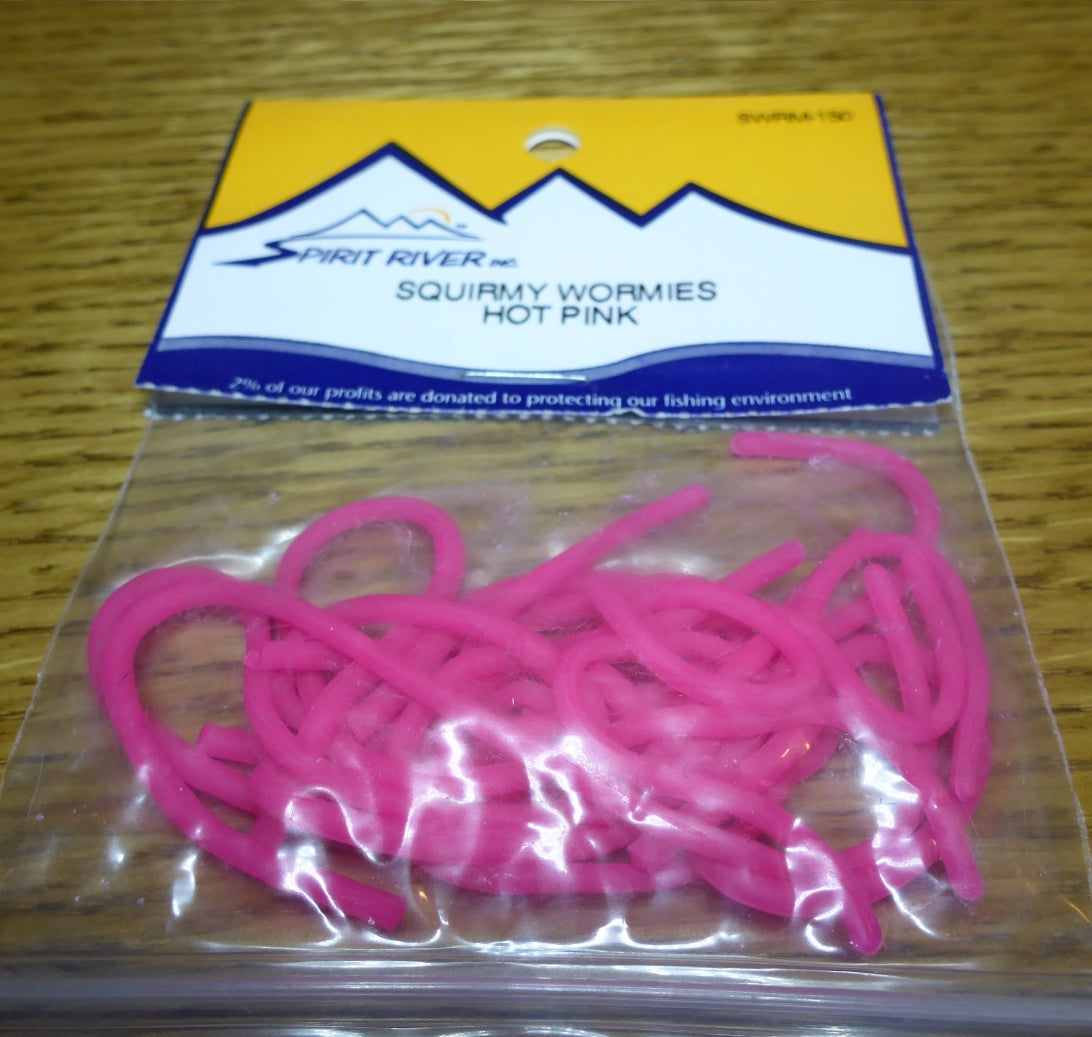 Squirmy Wormies Hot PInk AVAILABLE AT TROUTLORE FLY TYING STORE AUSTRALIA