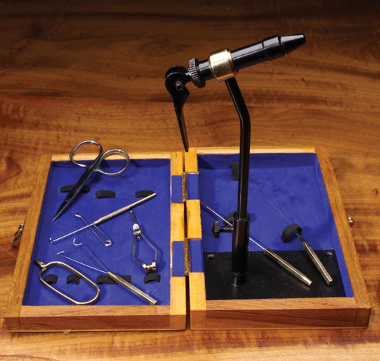 STANDARD TOOL KIT WITH PEDESTAL BASE VISE  AVAILABLE AT TROUTLORE FLY TYING STORE AUSTRALIA