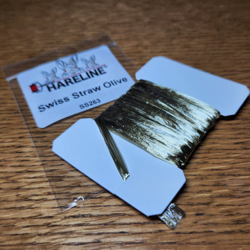 Hareline Swiss Straw – Olive AVAILABLE AT TROUTLORE FLY TYING STORE AUSTRALIA