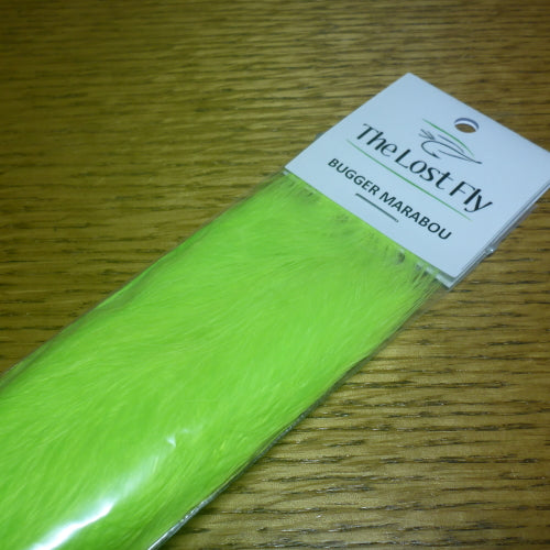 The Lost Fly Bugger Marabou Plumes – Fluoro Chartreuse AVAILABLE AT TROUTLORE FLY TYING STORE AUSTRALIA