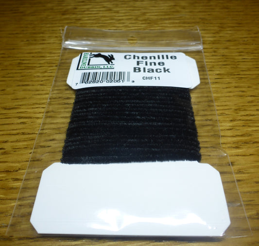 Hareline Fine Chenille - Black AVAILABLE AT TROUTLORE FLY TYING STORE AUSTRALIA