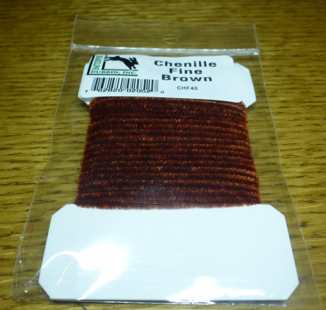 Hareline Fine Chenille Brown AVAILABLE AT TROUTLORE FLY TYING STORE AUSTRALIA