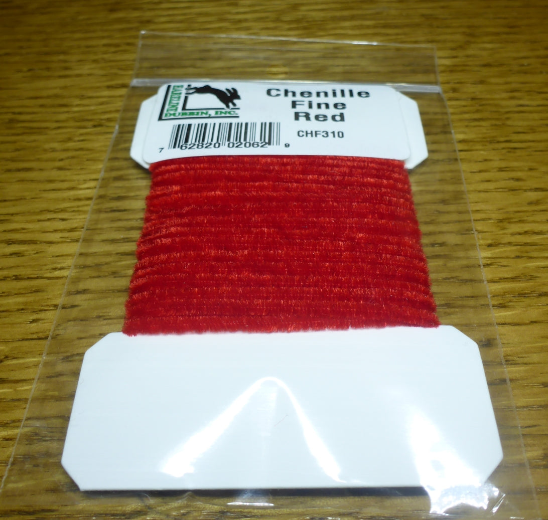 Hareline Fine Chenille Red AVAILABLE AT TROUTLORE FLY TYING STORE AUSTRALIA