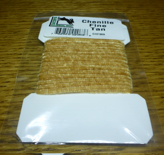 Hareline Fine Chenille Tan AVAILABLE AT TROUTLORE FLY TYING STORE AUSTRALIA