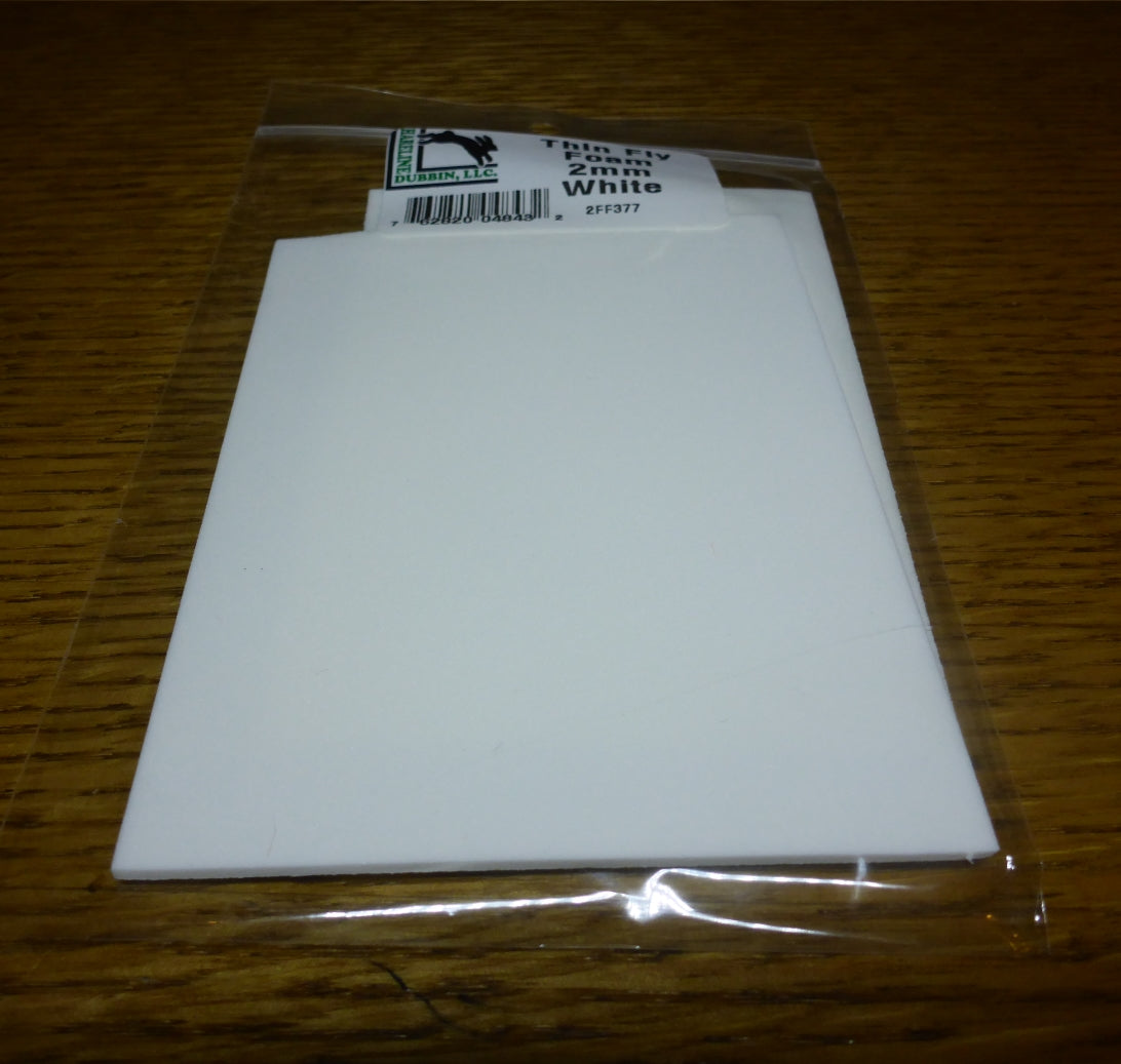 Hareline 2mm Thin Foam White AVAILABLE AT TROUTLORE FLY TYING STORE AUSTRALIA