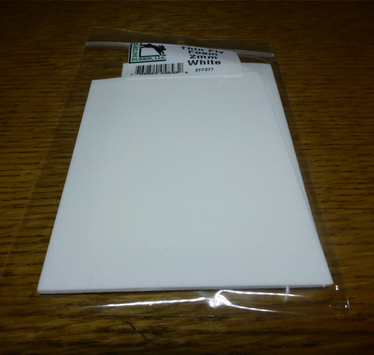 Hareline 2mm Thin Foam White AVAILABLE AT TROUTLORE FLY TYING STORE AUSTRALIA