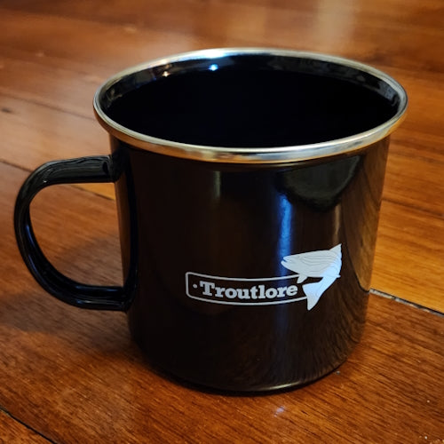 Troutlore Coffee Mug Black AVAILABLE AT TROUTLORE FLY TYING STORE AUSTRALIA