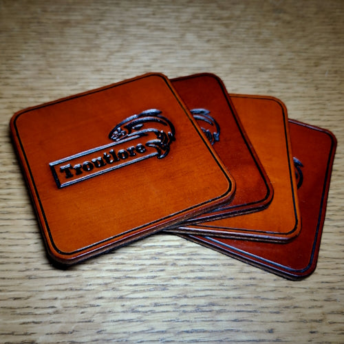 Troutlore Leather Drinks Coaster AVAILABLE AT TROUTLORE FLY TYING STORE AUSTRALIA