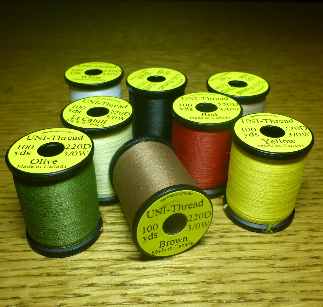 UNI 3/0 THREAD WAXED UNI 3/0 AVAILABLE AT TROUTLORE FLY TYING STORE AUSTRALIA